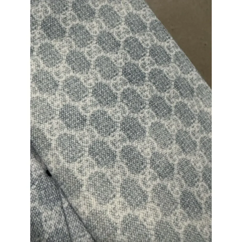 Gucci GG Pattern Tie Light Blue Made In Italy Cotton